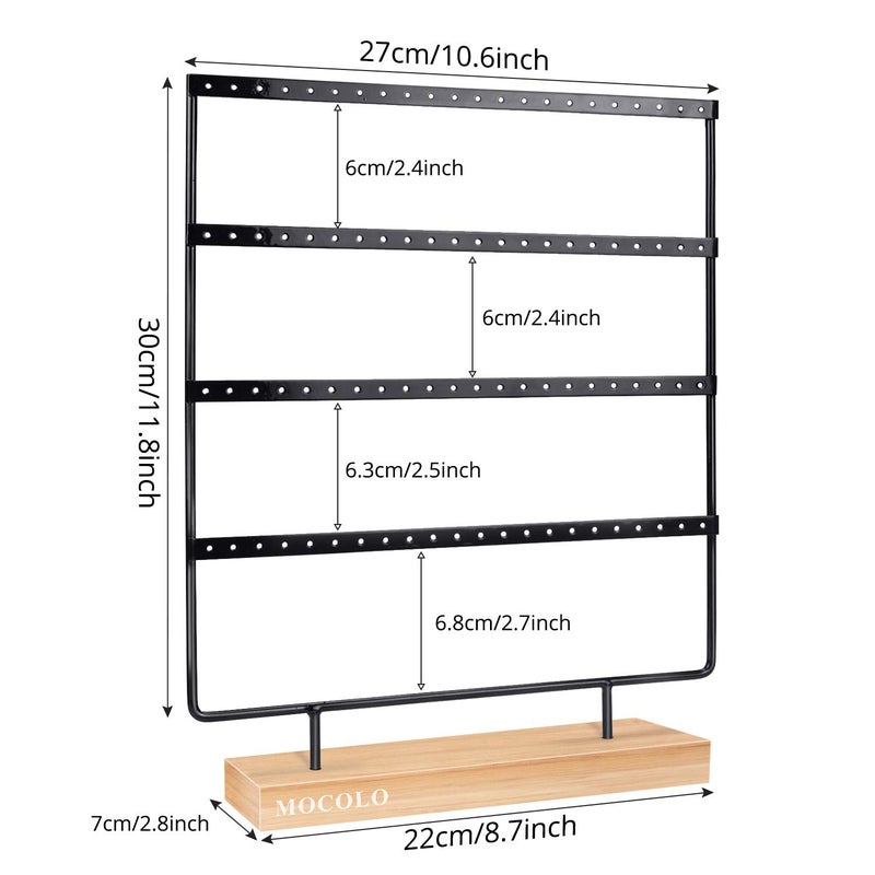 Mocolo Earring Holder Stand, Earring Organizer Display Holder Stand for Hanging Earrings(88 Holes & 4 Layers) - Image 3
